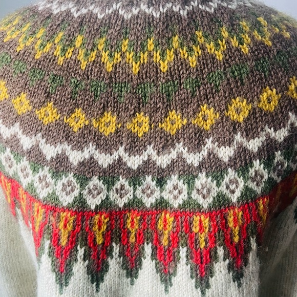 Vintage Handmade in Norway Wool Cardigan Fair Isle - Picture 9 of 14